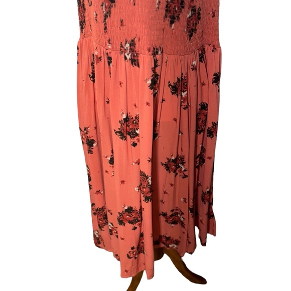 Torrid Rust Floral Print Smocked Challis Midi Dress - Picture 7 of 11